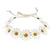 Floral Fall Sunflower Crown Hair Wreath Bridal Headpiece Festivals Hair Band (White)