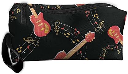 Bass Guitar Funny Portable 3D Printing Makeup Organizers Toiletries Case Cosmetic Bags With Zip