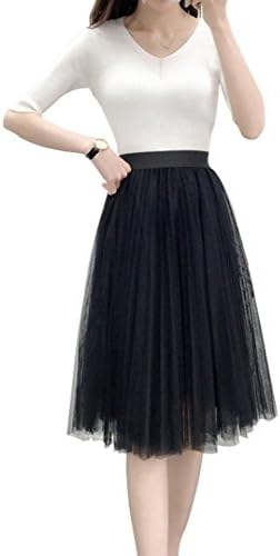 promdressesolWomen's A Line Knee Length Tutu Tulle Prom Party Dance Skirt
