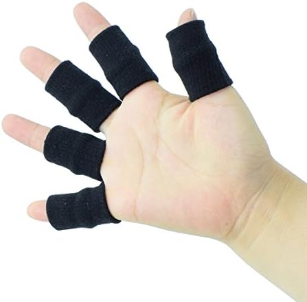Saibike Finger Splint Guard,10 pcs Finger Cover Sports for Basketball Volleyball Fitness Exercise Finger Splint Protector (Black)
