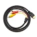 eBerry HDMI to RCA Cable, HDMI Male to 3RCA AV Composite Male M/M Connector Adapter Cable Cord Transmitter (NO Signal Conversion Function), One-Way Transmission from HDMI to RCA - 5ft/1.5m Black primary