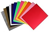 Rozzy Crafts 12 Color Iron-On Heat Transfer Vinyl (HTV) Starter Bundle,  Each One 12'' x 10'' PU, HTV Pack for Cricut and Silhouette, Use a Home Iron or Heat Press, 12 Sheets