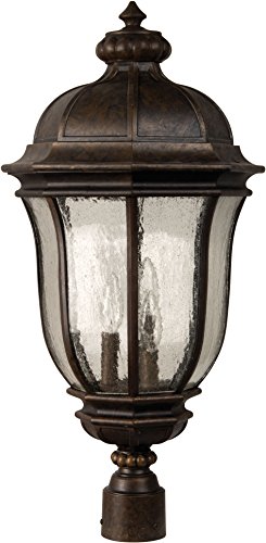 Craftmade Z3325-112 Post Mount Light with Seeded Glass Shades, Bronze Finish
