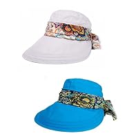 Roll Up Wide Brim Sun Visor UPF 50+ UV Protection Sun Hat with Neck Protector