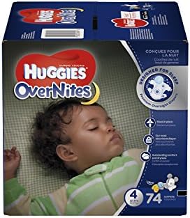 Branded HUGGIES OverNites Diapers, Size 4, 74 Diapers , Weight 22-37lbs - Branded Diapers with fast delivery (Soft and Comfortable for Babies)