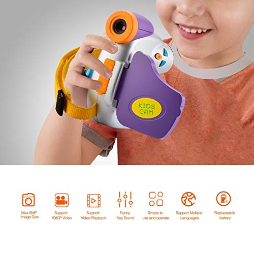 CamKing Video Camera Camcorder for Kids Kids Digital Camera, 1080P Full HD Digital Video Camcorder Gift for Boys and Girls 5MP with Battery