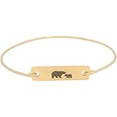 Mama Bear with 1 Cub Bracelet First Time Mom Gift, Grandma, New Mother Jewelry Bangle Avg Size Woman