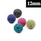 MUSTUS Multi-colored Lava Stone Rock Beads for Aromatherapy Essential Oil Diffuser Necklace