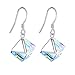 EleShow S925 Sterling Silver Earrings for Women Cube Earrings for Her Earrings hypoallergenic Crystal from Swarovski (A_Color Changing Drop Earrings)