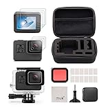 iTrunk Accessories kit Compatible for GoPro Hero 7 Black Hero 5 Hero 6 Hero Waterproof Housing Case Screen Protector Film and Red Filter for GoPro Hero7 Hero6 Hero5 Black Action Camera