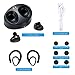 True Wireless Earbuds with Microphone for Running - Rechargeable Smart Phone Bluetooth Earphones with Mic - Sweatproof Cordless Sports Headphones for Gym - Clear Stereo Sound Ear Buds & Charging Case