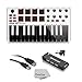 Akai Professional MPK Mini MKII White | 25-Key Ultra-Portable USB MIDI Drum Pad & Keyboard Controller with Joystick, VIP Software Download Included - Limited Edition
