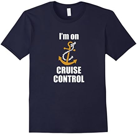Men's I'm On Cruise Control Anchor T-shirt Medium Navy