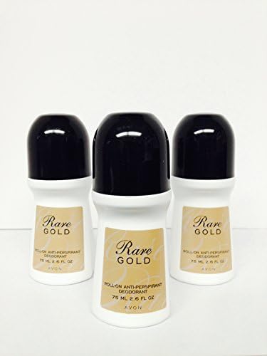 Avon Rare Gold Roll on Anti-perspirant Deodorant 2.6 Oz Pack of 3"Free Starry Sexy Kiss Lip Plumping 10 ml