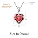 NEEMODA Womens White Gold Plated Heart Pendant Necklace with Red AAA Cubic Zirconia Fashion Jewelry