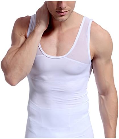 Lixinsunbu Men's Seamless Compression Body Slimmer Shapewear with Tummy Control Vest Shirt