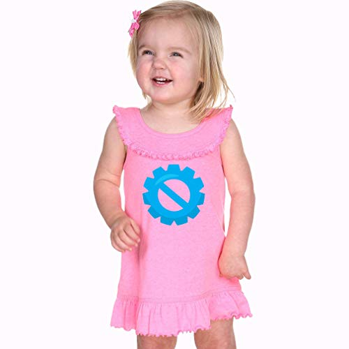 Cute Rascals Screw Nut Blue Taped Neck Cotton/Polyester Infant Girl Ruffle Tank Dress - Ice Green, 12 Months