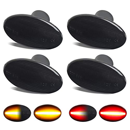 RUXIFEY Sequential Dynamic LED Dually Bed Side Marker Lights Fender Sidemarkers Compatible with 1999-2010 Ford Super Duty F350 F450 F550 Smoked, - Pack of 4 - Thumbnail 6