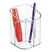 iDesign Clarity Plastic Divided Vanity, Multi-Level Bathroom Accessory Organization, Cosmetic Cup