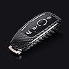 BENBENHU Real Carbon Fiber Autosleutel Case Cover Afstandsbediening Auto Key Fobs, voor Benz Amg E200 E300 Zwart