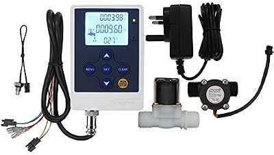 DIGITEN Water Flow Control Meter LCD + G1/2" Sensor & Solenoid Valve