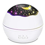 Kids Night Light Projector - Star/Ocean with Fish Dolphin Shark All-in-one Light Projector for Kids, Colorful Rotating Projection Night Light Gift for Boys Girls (White)