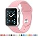 FanTEK Soft Silicone Sport Replacement iwatch Strap or Apple Wrist Watch 38mm Models - Vintage Rose