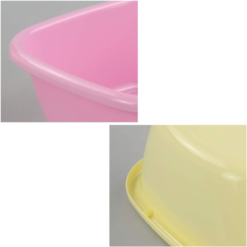 Gitany Washing Basin Bowl, Plastic Wash Bowls, Square, Pack of 4 Color Bowls, Yellow - Image 5