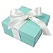 AerWo 10pcs Party Wedding Favors Bag + 10pcs Silk Ribbon, Mini Large Square Turquoise Candy Box with Lids, Jewelry Teal Gift Favors Boxes for Wedding Supply, Birthdays, Bridal and Baby Showers