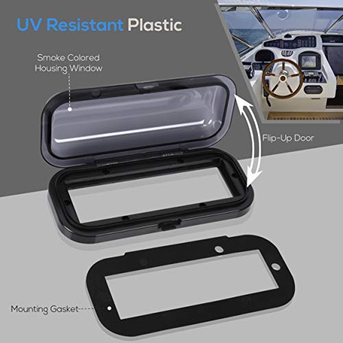 Pyle Water Resistant Marine Stereo Cover Smoke Colored Heavy Duty Boat Radio Protector Shield