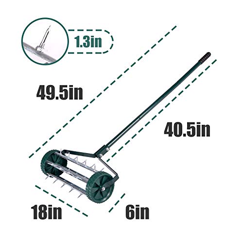 Garden Lawn Aerator Manual Roller Rolling Lawn Garden Spike Lawn Aerator Gardening Tool for
