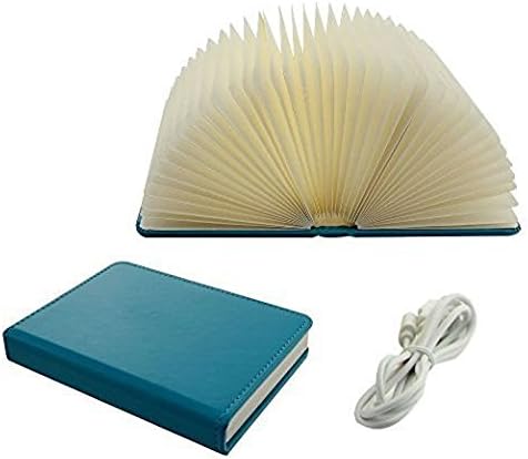EAWE USB Rechargeable Magnetic LED Folding Book Light Nightlight Decor Light 2000mAh Lithium Batteries Desk Lamp Table Lamp Book Lamp for Desk, Table, Five Colors Lights Decorative LED Lights (Blue)
