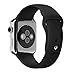 Apple Watch 38mm Band, ClockChoice Silicone Strap Sport Replacement Kit for iWatch, BLACK| Bonus Case Included | No adapter needed | Includes 3 Pieces, for 2 Lengths | For Women and Men Use