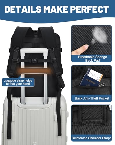 MOCOCITO Travel Backpack Cabin Airplane 40 x 20 x 30, Travel Suitcases Cabin for Vueling Waterproof Backpack Hand Luggage, 30L Backpacks Men Women Travel Backpack Laptop Backpack (Classic Black)