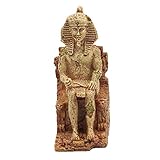 Anxyuan Pharaoh Statue Aquarium Decoration, Exotic Environments Fish Tank Fountain Ornament with Caves for Hiding, Available to Linking to Oxygen Pump, 4.1