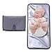 ISAMANNER Portable Changing Pad, Lightweight Travel Station Kit for Baby Diapering, Diaper Changing Mat, Grey, Polyurethane Laminate (PUL) Mat