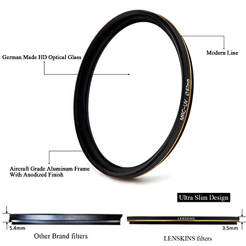 LENSKINS 67mm MRC UV Protective Filter, German Optics, Weather-Sealed, 16-Layer Multi-Resistant Nano Coated HD Clear Glass Ultra Violet Filter, Ultra Slim Camera Lens Protector Lens Cloth - Thumbnail 3