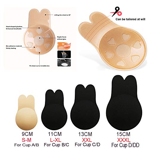 Invisible Bra Adhesive Strapless Backless Breast Lift Nipplecovers Sticky Invisible Bra Rabbit's