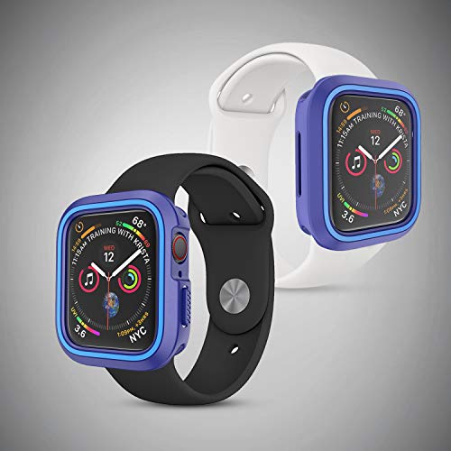 Compatible Apple Watch Case 44mm Series 4 Series 5, Shockproof and Shatter-Resistant Protective Bumper Cover iwatch Case, Dark Blue & Blue - Thumbnail 7
