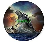 SDore Godzilla 8" Round Edible Birthday Cake Topper