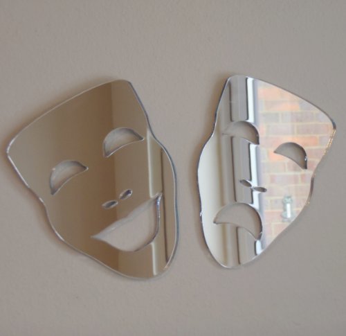 Comedy & Tragedy Mirrors 20cm x 12cm each one