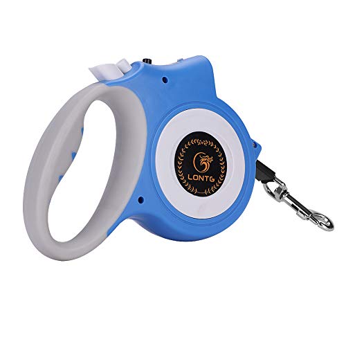 ITODA Automatic Retractable Pet Cord Leash with Light, Walking 16Ft Extendable Traction Dog Rope or Small Medium Dogs Cat Grip Tangle Free with Button Break & Lock