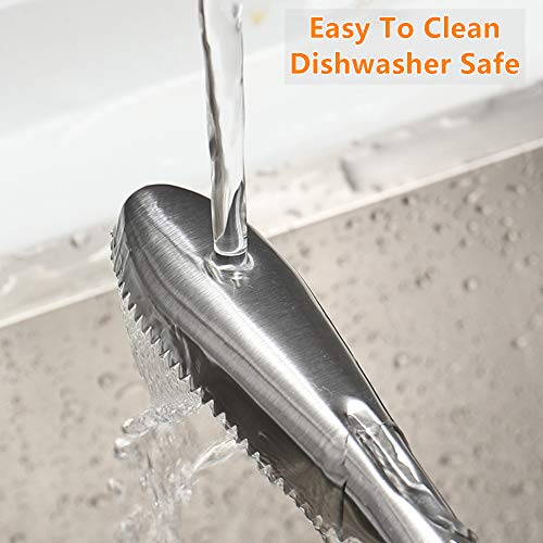 SUPERBEAR 2 Pieces Fish Scaler Remover Fish Scaler Brush with 58 Stainless Steel Sawtooth Easily Remove Fish Scales Skin Cleaning Tool Scraper for Chef and Home Cooks