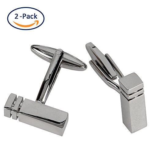 Echeer Cuff Links Set, Stoving Varnish Solid Brass CuffLinks for Men Gentleman Business Gift