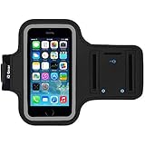 i2 Gear Running Exercise Armband for iPhone 5 5S 5C SE with Key Holder and Reflective Band (Black)