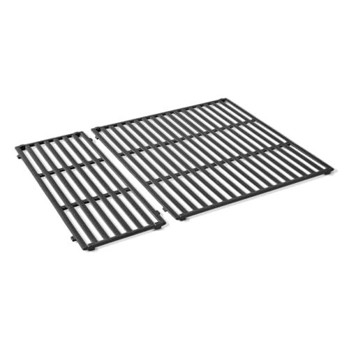 Weber Crafted Grill Grates, Suitable for Spirit 300 Series, SmokeFire EX4 - EPX4, Searwood 600, Two-piece, Made of Porcelain-Enamelled Cast Iron – Black (7856)