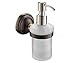 Wall Soap Dispenser Bathroom Solid Brass Soap & Lotion Hand Soap Holder Oil Rubbed Bronze, Frosted Glass Soap Dispenser for Bathroom Kitchen