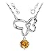 J.Rosée Pendant Necklaces with 925 Sterling Silver and 3A Cubic Zirconia Chain Jewelry Necklace Gifts for Women Girls