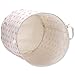 Sea Team 19.7 Inches Large Sized Waterproof Coating Ramie Cotton Fabric Folding Laundry Hamper Bucket Cylindric Burlap Canvas Storage Basket with Stylish Stars Design (19.7