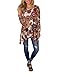 Tovly Women Plus Size Long Sleeve Tunic Tops Loose Floral Print Shirt(Taupe Red,XXXL)